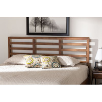 Baxton Studio MG9729-Ash Walnut-HB-King Baxton Studio Akemi Modern and Contemporary Ash Walnut Finished Wood King Size Headboard